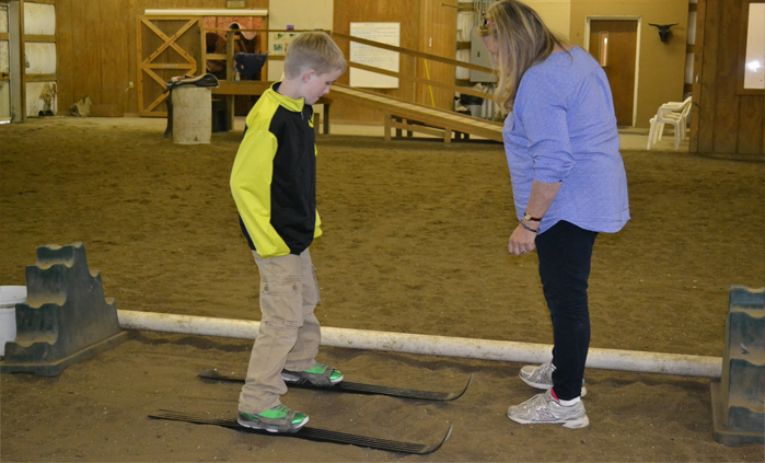 Boy Working on Physical Therapy